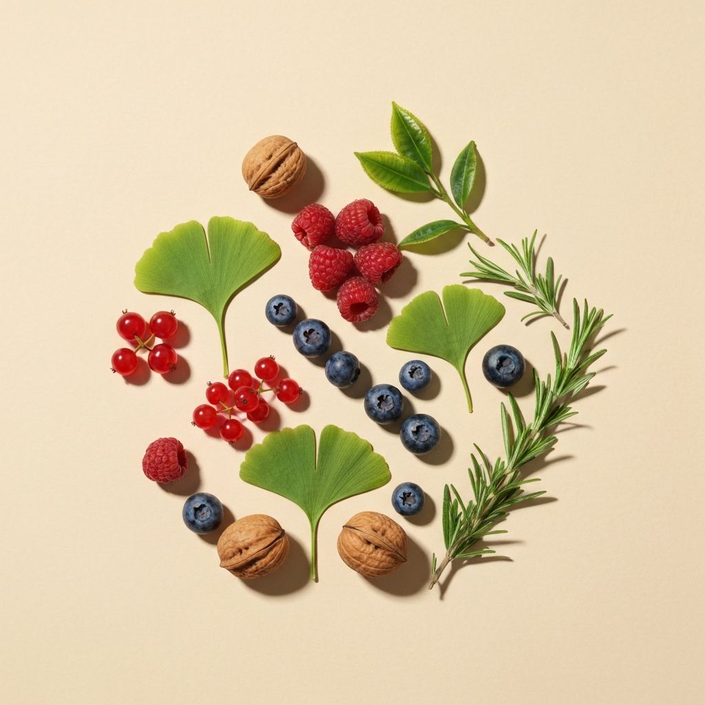 Beeren, Nüsse und Kräuter